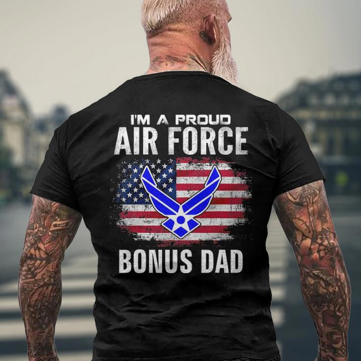 Im A Proud Air Force Bonus Dad With American Flag Veteran Men's Back Print T-shirt Gifts for Old Men