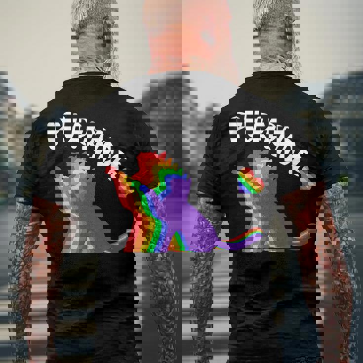 Purride Gay Pride Cat Pride Cat Cat Lgbtq Men's Back Print T-shirt Gifts for Old Men Purride Gay Pride Cat Pride Cat Cat Lgbtq Men's Back Print T-shirt Gifts for Old Men