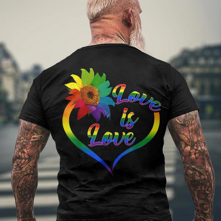 Rainbow Sunflower Love Is Love Lgbt Gay Lesbian Pride V2 Men's Back Print T-shirt Gifts for Old Men