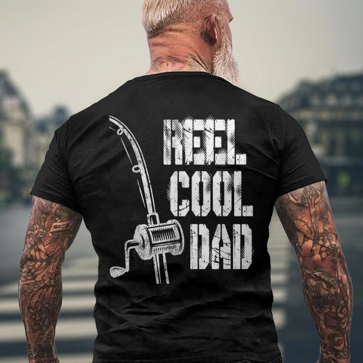 Mens Reel Cool Dad Fishing Daddy Mens Fathers Day Idea Men's Back Print T-shirt Gifts for Old Men