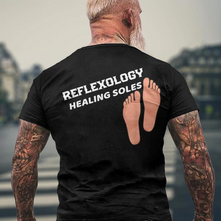 Reflexology Massage Therapist Reflexology Healing Soles Men's Crewneck Short Sleeve Back Print T-shirt Gifts for Old Men