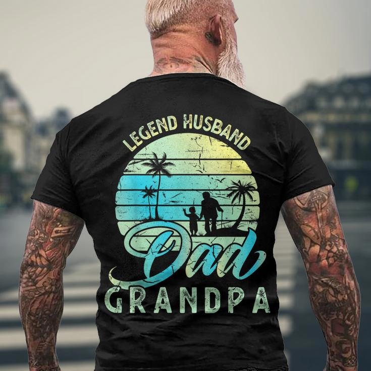 Retro Fathers Day Dad The Legend Husband Dad Grandpa Men's T-shirt Back Print Gifts for Old Men