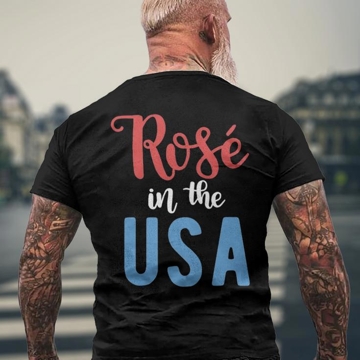 Rose In The Usa Cute Drinking 4Th Of July Men's Back Print T-shirt Gifts for Old Men