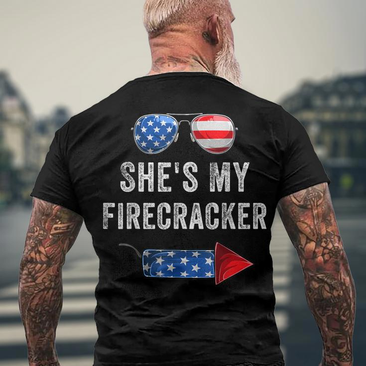 Mens Shes My Firecracker His And Hers 4Th July Matching Couples Men's T-shirt Back Print Gifts for Old Men