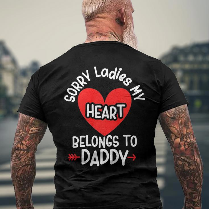 Sorry Ladies My Heart Belongs To Daddy Valentines Day Men's Back Print T-shirt Gifts for Old Men