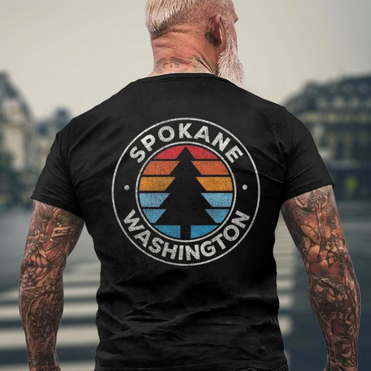 Spokane Washington Wa Vintage Graphic Retro 70S Men's Back Print T-shirt Gifts for Old Men