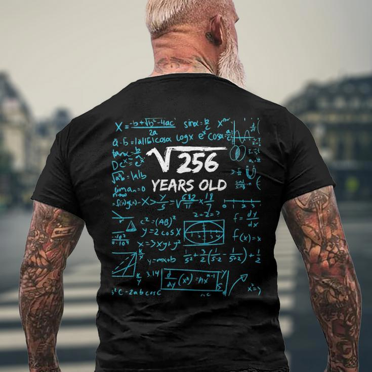 Square Root Of 256 16Th Birthday 16 Years Old Men's Back Print T-shirt Gifts for Old Men