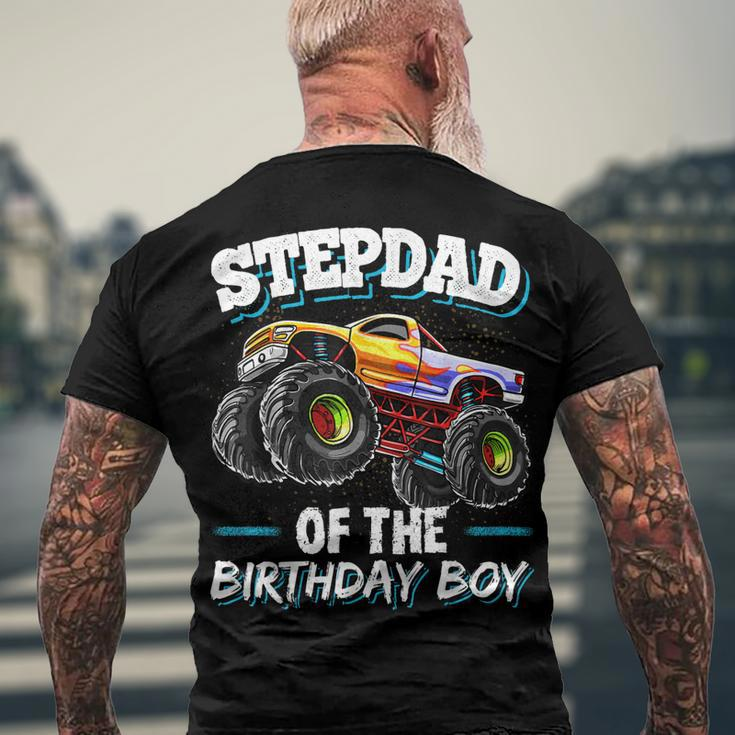 Stepdad Of The Birthday Boy Matching Family Monster Truck Men's T-shirt Back Print Gifts for Old Men