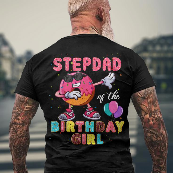 Stepdad Of The Birthday Girl Donut Dab Birthday Men's T-shirt Back Print Gifts for Old Men