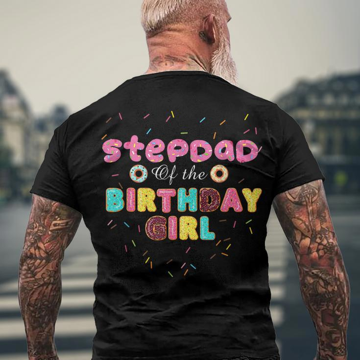 Stepdad Of The Birthday Girl Donut Birthday Men's T-shirt Back Print Gifts for Old Men