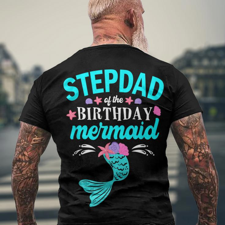 Stepdad Of The Birthday Mermaid Family Matching Men's T-shirt Back Print Gifts for Old Men