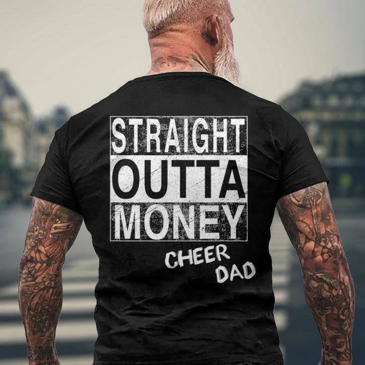 Straight Outta Money Cheer Dad Men's Back Print T-shirt Gifts for Old Men