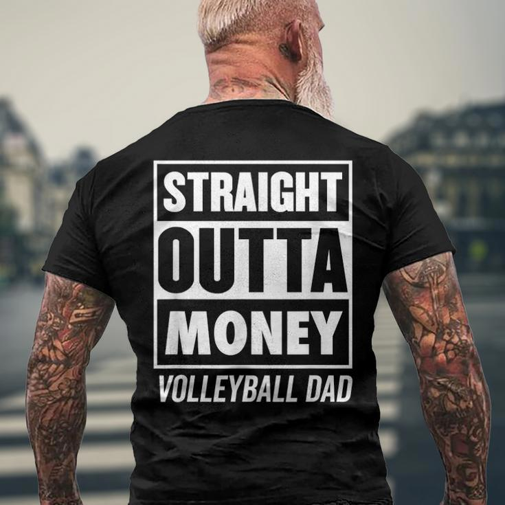 Mens Straight Outta Money Volleyball Dad Men's Back Print T-shirt Gifts for Old Men