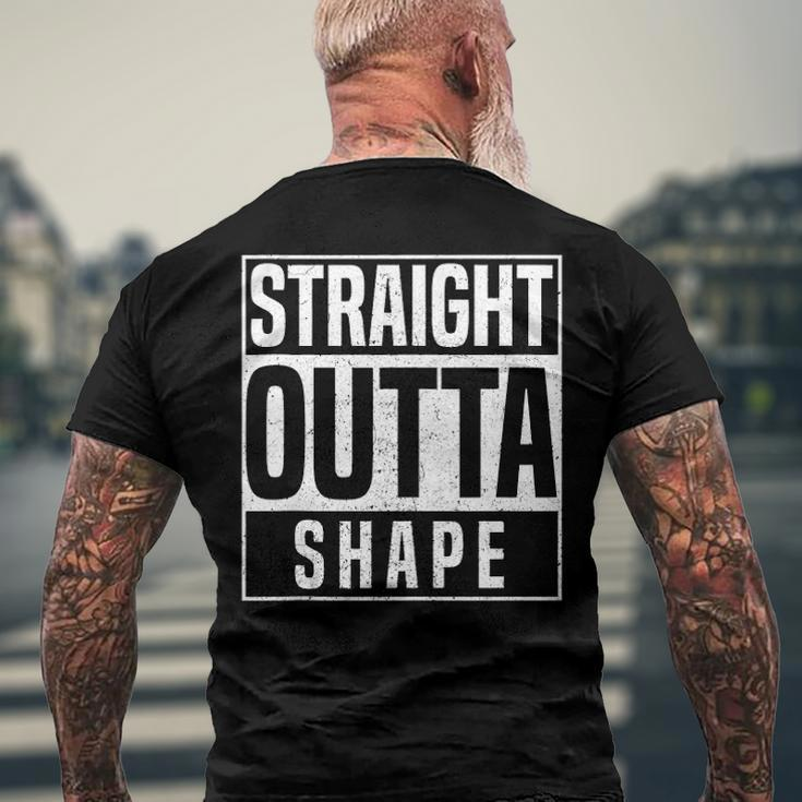 Straight Outta Shape Fitness Workout Gym Weightlifting Men's Back Print T-shirt Gifts for Old Men