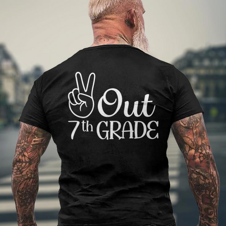 Summer Last Day Of School Graduation Peace Out 7Th Grade Men's Back Print T-shirt Gifts for Old Men