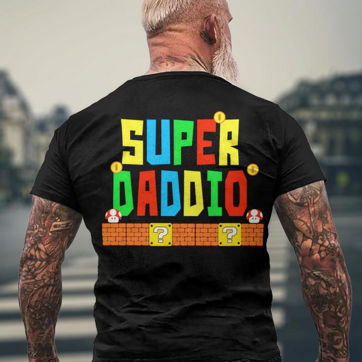Super-Daddio Funny Dad Daddy Father Video Game Lovers Men's Crewneck Short Sleeve Back Print T-shirt Gifts for Old Men