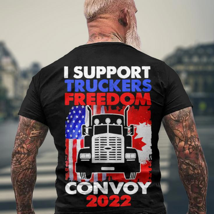 I Support Truckers Freedom Convoy 2022 V3 Men's T-shirt Back Print Gifts for Old Men