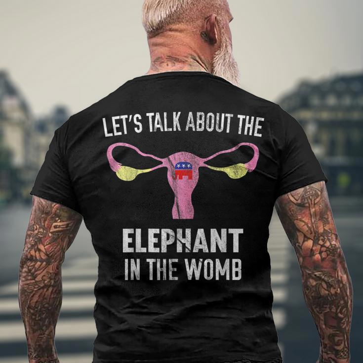 Lets Talk About The Elephant In The Womb Men's Back Print T-shirt Gifts for Old Men