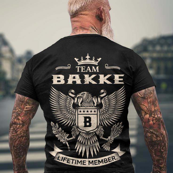 Team Bakke Lifetime Member V3 Men's Crewneck Short Sleeve Back Print T-shirt Gifts for Old Men