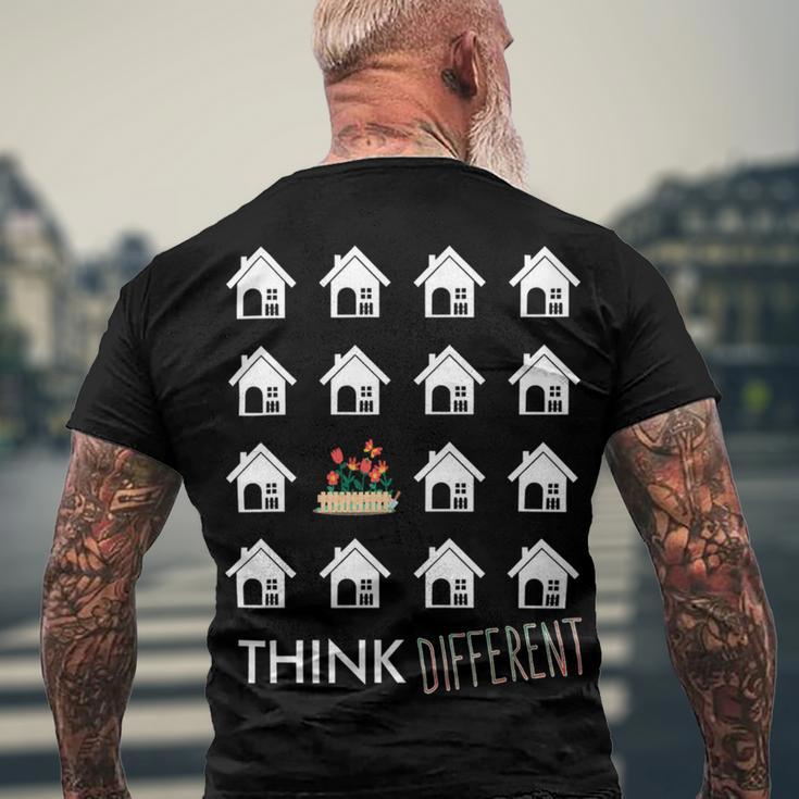 Think Different Build Gardens Not 558 Shirt Men's Crewneck Short Sleeve Back Print T-shirt Gifts for Old Men