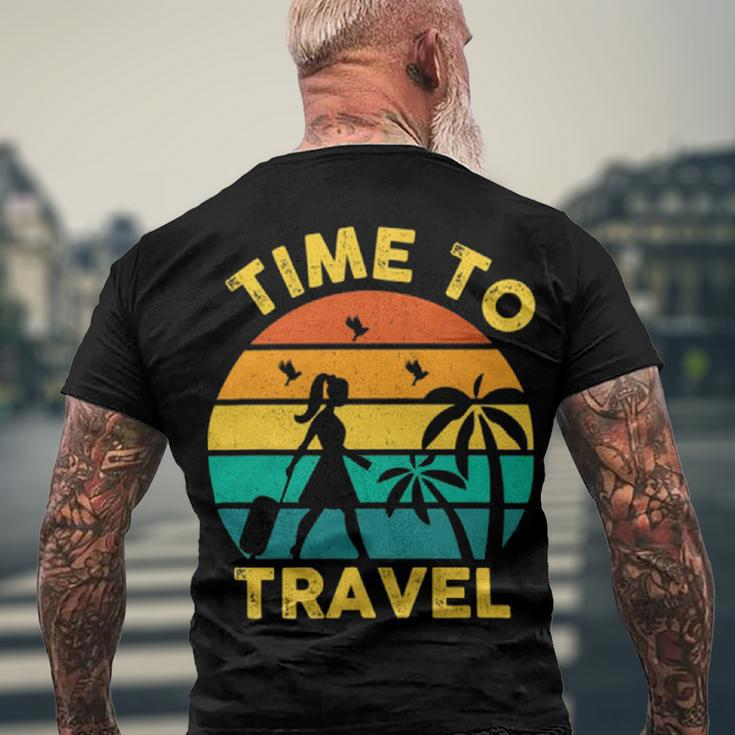 Time To Travel 807 Trending Shirt Men's Crewneck Short Sleeve Back Print T-shirt Gifts for Old Men