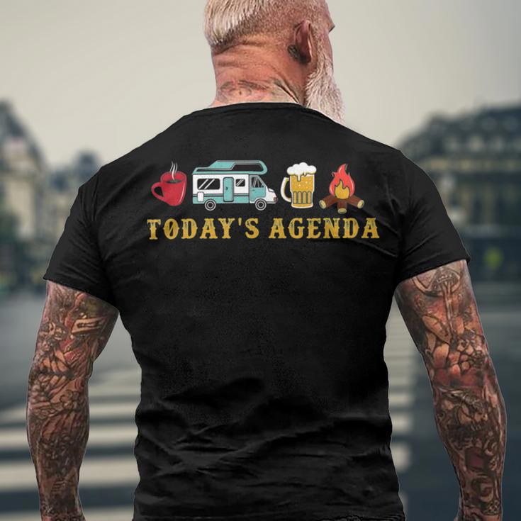 Today’S Agenda Camping Men's Crewneck Short Sleeve Back Print T-shirt Gifts for Old Men