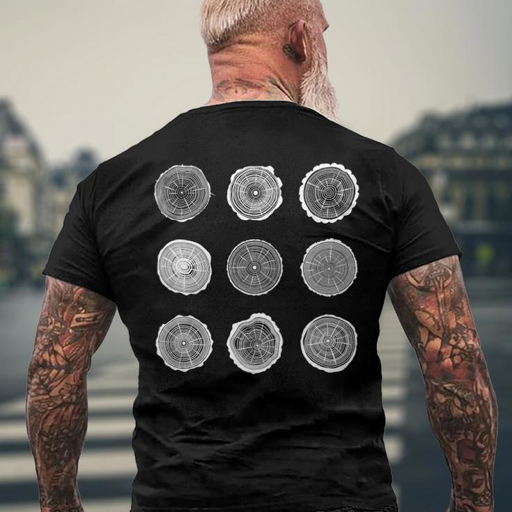 Tree Trunk Pattern Tree Forest Growth Rings Men's Back Print T-shirt Gifts for Old Men