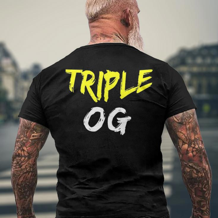 Triple Og Popular Hip Hop Urban Quote Original Gangster Men's Back Print T-shirt Gifts for Old Men