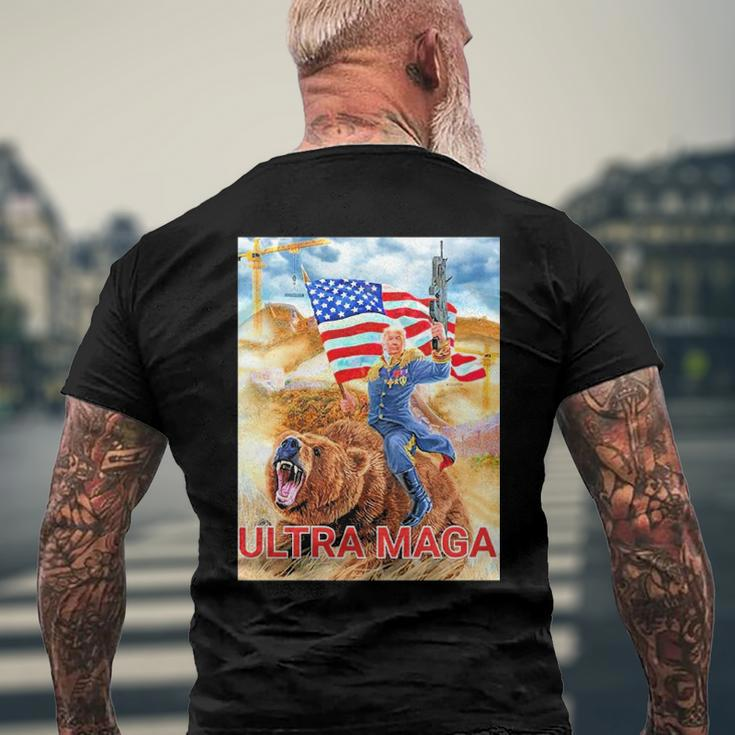Trump Ultra Maga The Great Maga King Trump Riding Bear Men's Back Print T-shirt Gifts for Old Men