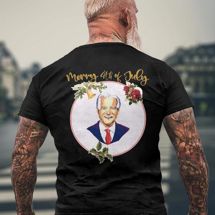 Ugly Christmas Vintage Joe Biden Merry 4Th Of July Men's Back Print T-shirt Gifts for Old Men