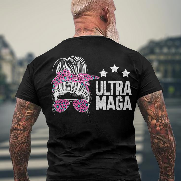 Ultra Maga Messy Bun Men's Crewneck Short Sleeve Back Print T-shirt Gifts for Old Men