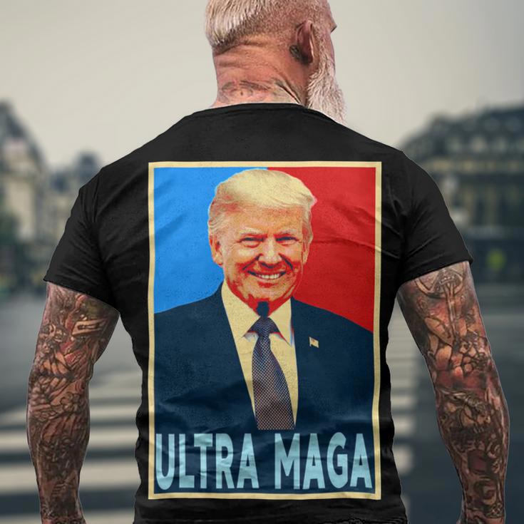 Ultra Maga President Donald Trump Gift Men's Crewneck Short Sleeve Back Print T-shirt Gifts for Old Men