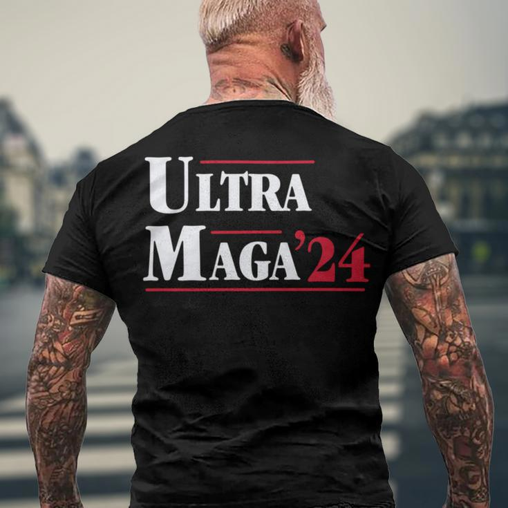 Ultra Maga Retro Style Red And White Text Men's Crewneck Short Sleeve Back Print T-shirt Gifts for Old Men