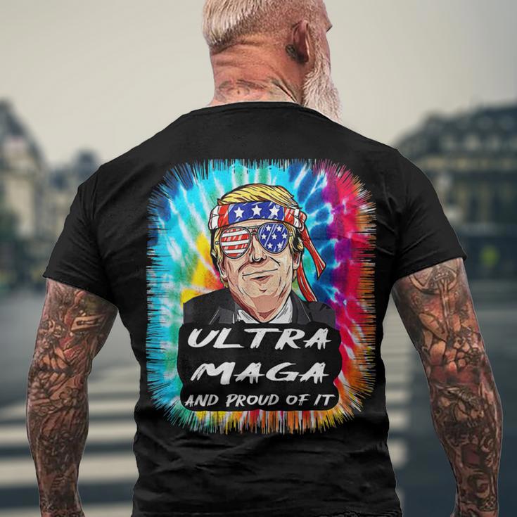 Ultra Maga Trump America Fun Tie Dye Men's Crewneck Short Sleeve Back Print T-shirt Gifts for Old Men