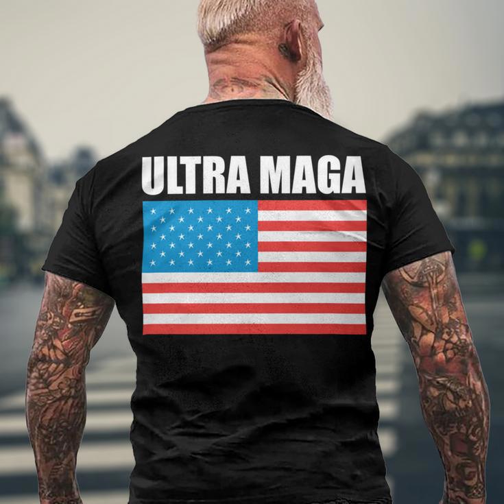 Ultra Maga Us Flag Men's Crewneck Short Sleeve Back Print T-shirt Gifts for Old Men