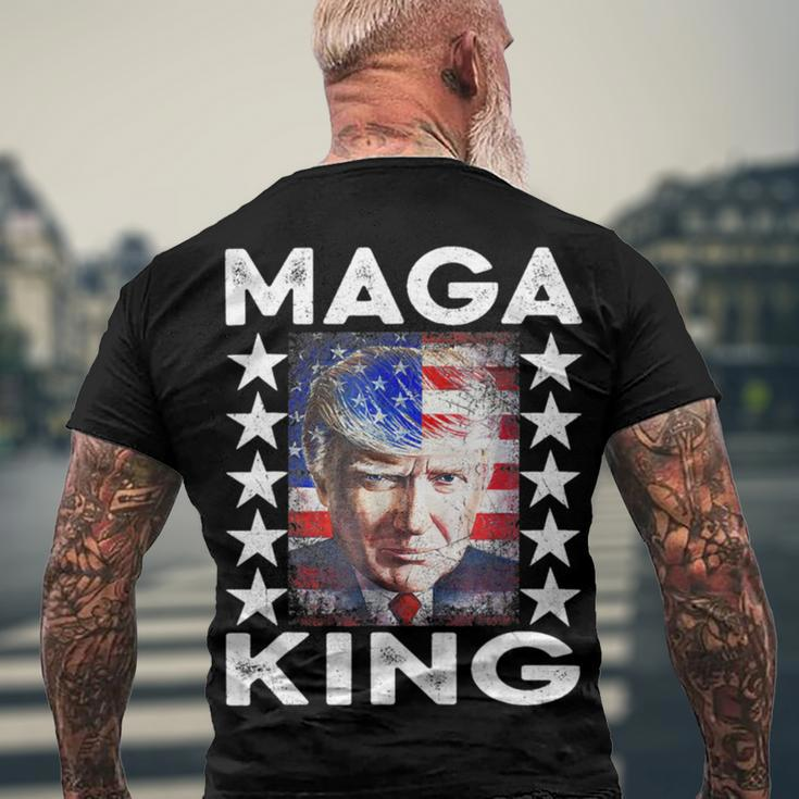 Ultra Mega King Trump Vintage American Us Flag Anti Biden Men's Crewneck Short Sleeve Back Print T-shirt Gifts for Old Men