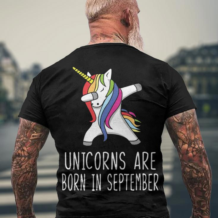 Unicorns Are Born In September Men's Crewneck Short Sleeve Back Print T-shirt Gifts for Old Men