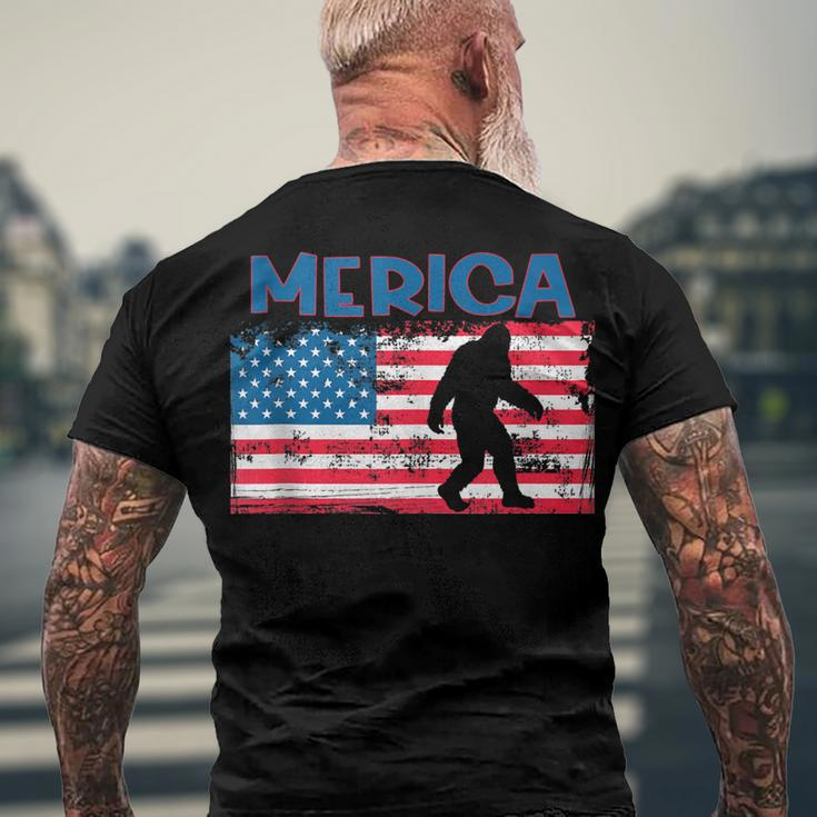 Us Flag Bigfoot July 4Th Sasquatch Patriotic Merica Men's T-shirt Back Print Gifts for Old Men