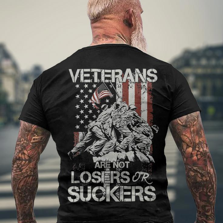 Veteran Veterans Are Not Suckers Or Losers 32 Navy Soldier Army Military Men's Crewneck Short Sleeve Back Print T-shirt Gifts for Old Men