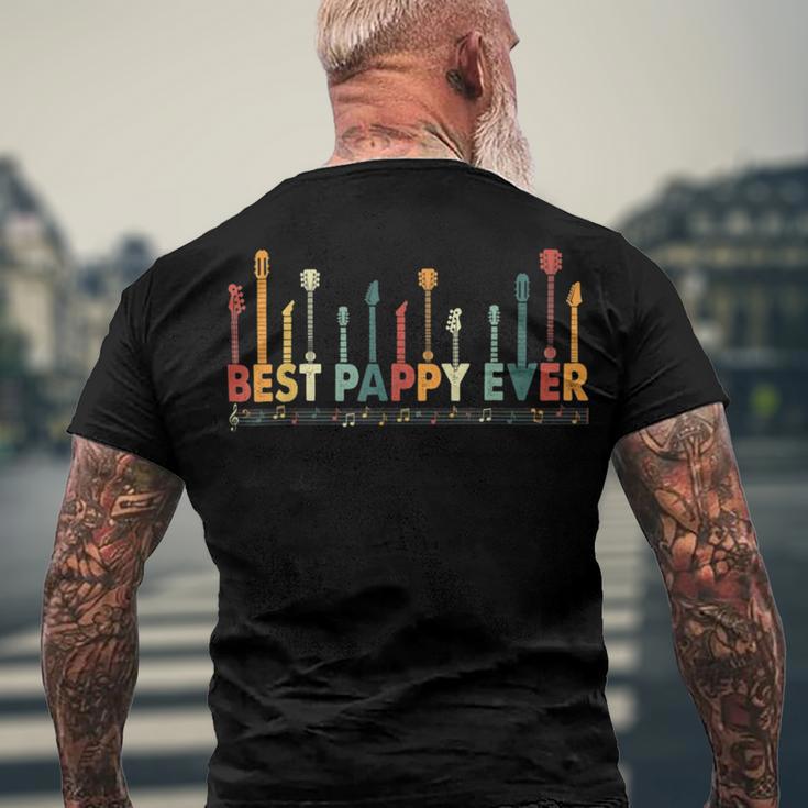 Vintage Best Pappy Ever Daddy Guitar Fathers Day Retro 303 Trending Shirt Men's Crewneck Short Sleeve Back Print T-shirt Gifts for Old Men