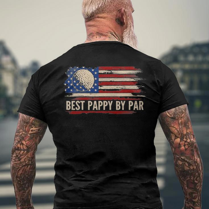 Vintage Best Pappy By Par American Flag Golf Golfer Men's Back Print T-shirt Gifts for Old Men