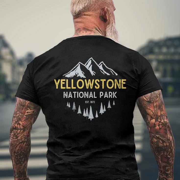 Vintage Yellowstone National Park Retro Est 1872 Men's Back Print T-shirt Gifts for Old Men