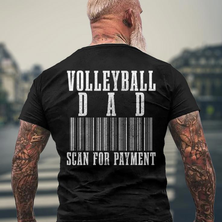 Volleyball Dad Scan For Payment Barcode Fathers Day Men's Back Print T-shirt Gifts for Old Men