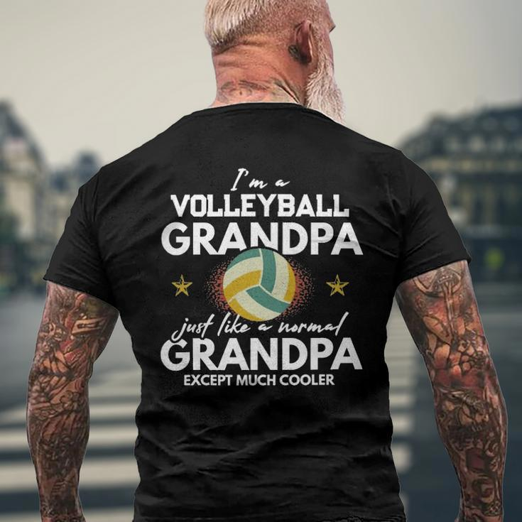 Im A Volleyball Grandpa Like Normal Grandparents Men's Back Print T-shirt Gifts for Old Men