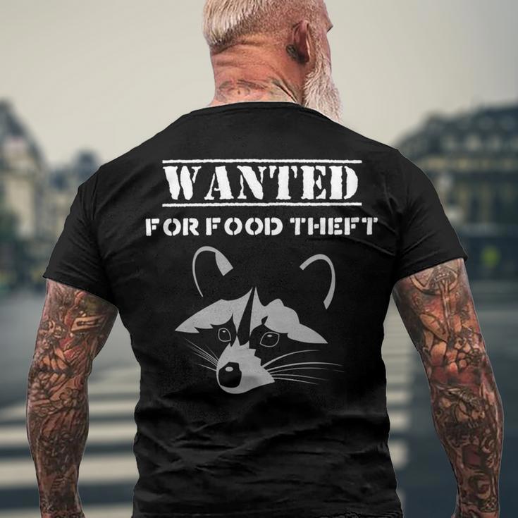 Wanted For Food Theft Funny Raccoon Lover 528 Trending Shirt Men's Crewneck Short Sleeve Back Print T-shirt Gifts for Old Men