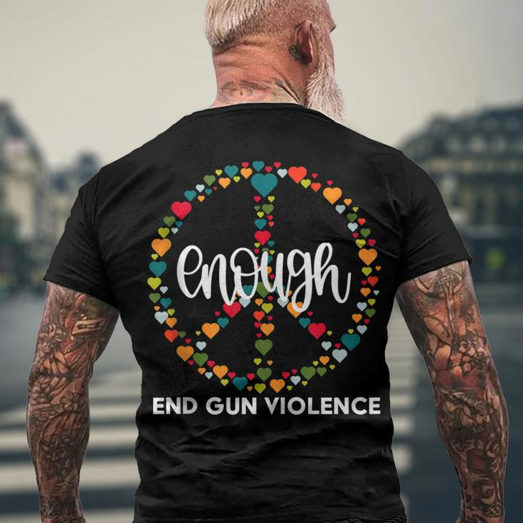 Wear Orange Peace Sign Enough End Gun Violence V2 Men's Back Print T-shirt Gifts for Old Men
