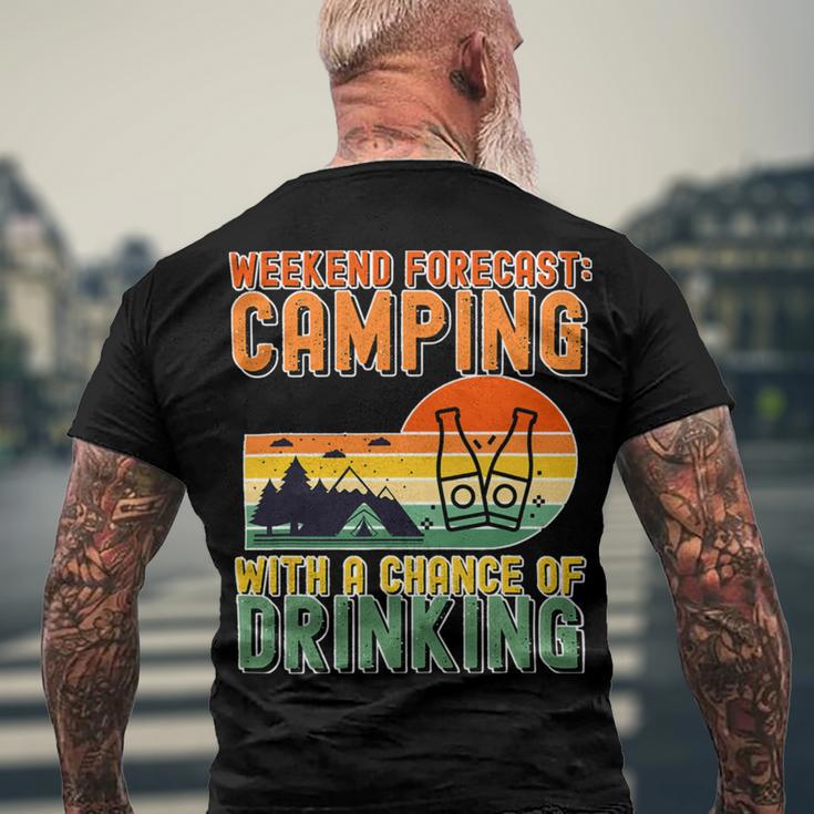 Weekend Forecast Camping With A Chance 19 Shirt Men's Crewneck Short Sleeve Back Print T-shirt Gifts for Old Men