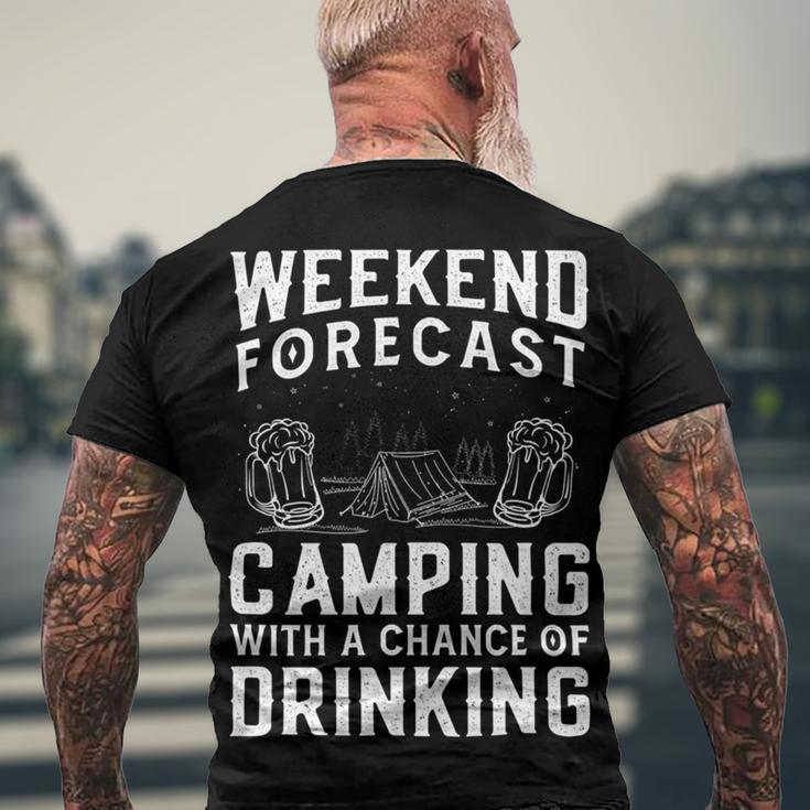 Weekend Forecast Camping With A Chance 22 Shirt Men's Crewneck Short Sleeve Back Print T-shirt Gifts for Old Men