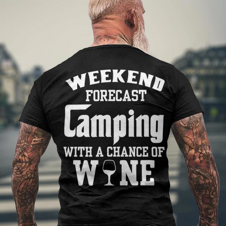 Weekend Forecast Camping With Wine 12 Shirt Men's Crewneck Short Sleeve Back Print T-shirt Gifts for Old Men