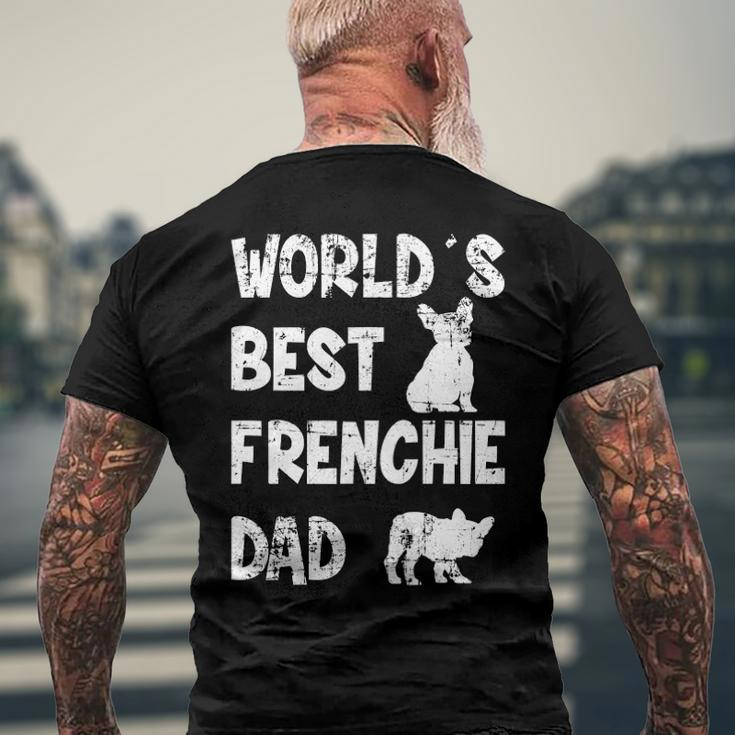 Mens Worlds Best Frenchie Dad French Bulldog Dog Lover Men's Back Print T-shirt Gifts for Old Men